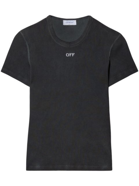 Off-White logo-embroidered T-shirt Women