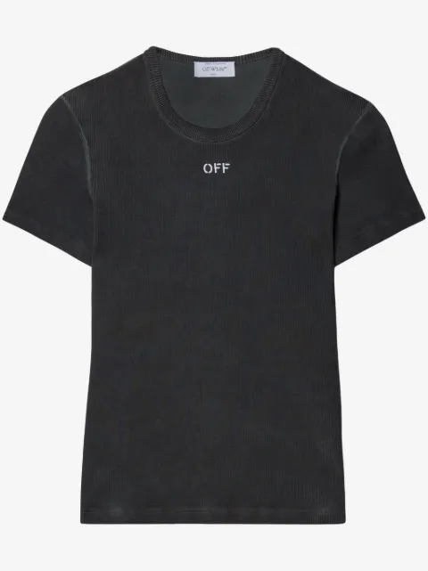 Off-White logo-embroidered T-shirt