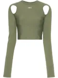 Off-White logo-print cropped top - Green