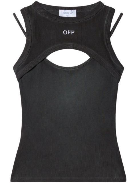 Off-White cut-out ribbed tank top Women