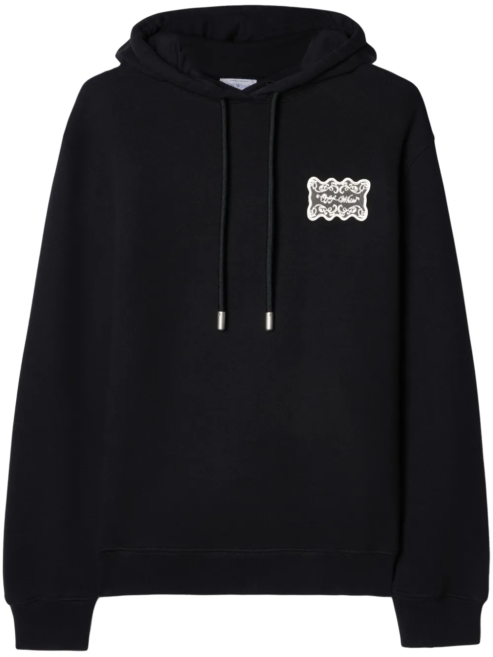 Off-White レース ロゴアップリケ パーカー - ブラック Off-White レース ロゴアップリケ パーカー - ブラック