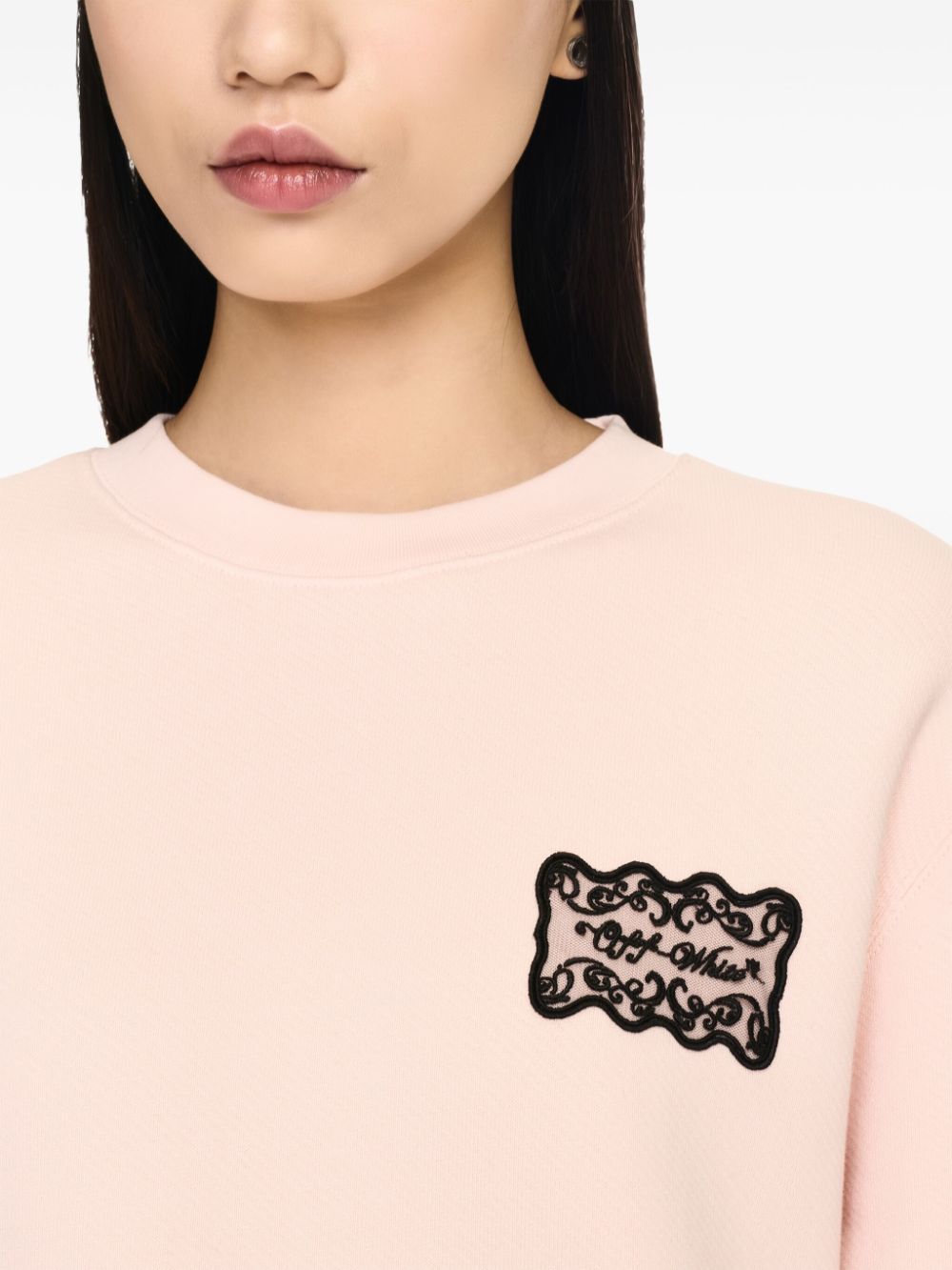 Off-White embroidered-logo cotton sweatshirt Women