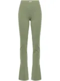 Off-White logo-print bootcut leggings - Green