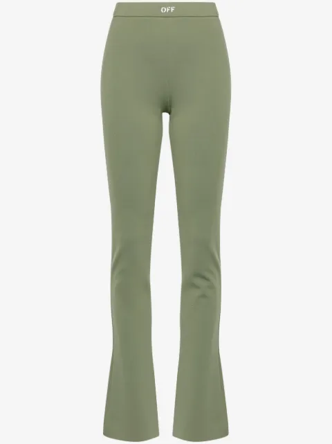 Off-White logo-print bootcut leggings