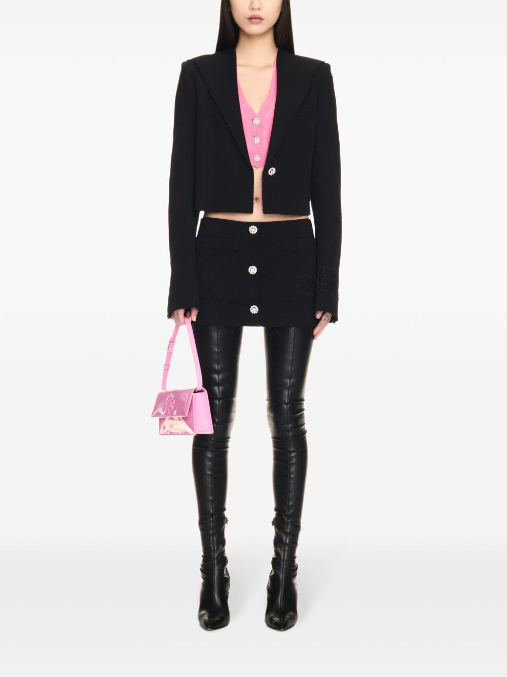 Off-White single-breasted cropped blazer - Black