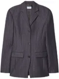 Off-White embroidered-logo pinstripe-pattern blazer - Grey