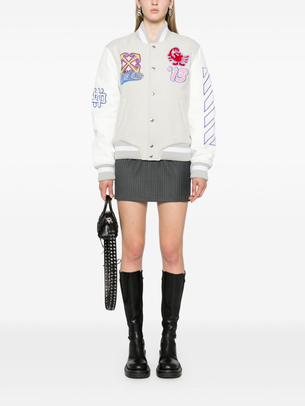 Off-White WO Varsity bomber jacket - Grey