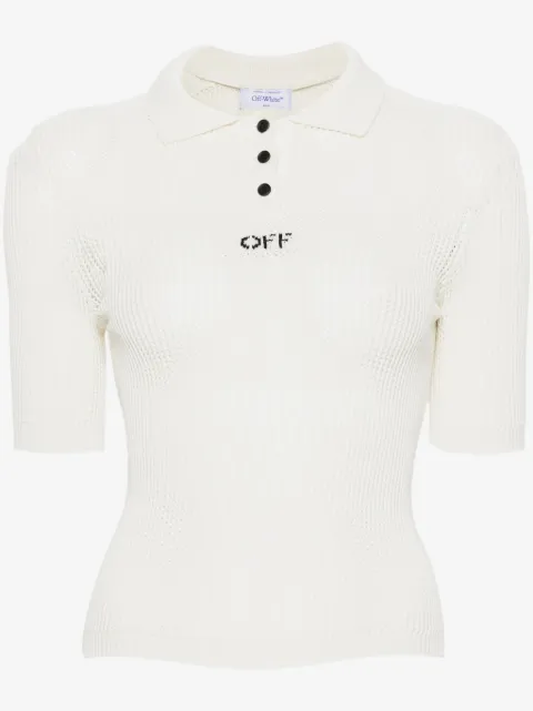 Off-White logo-embroidered polo shirt