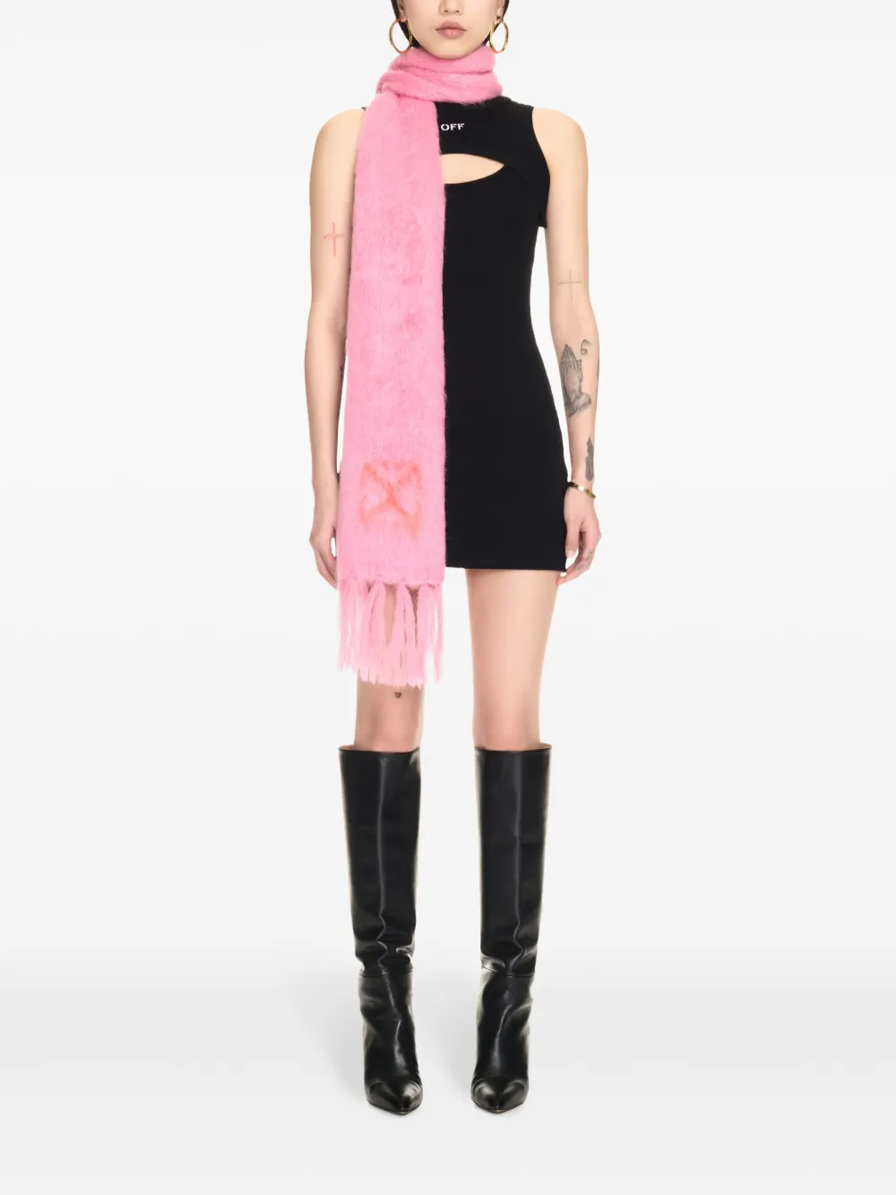 Off-White Intarsia sjaal Roze