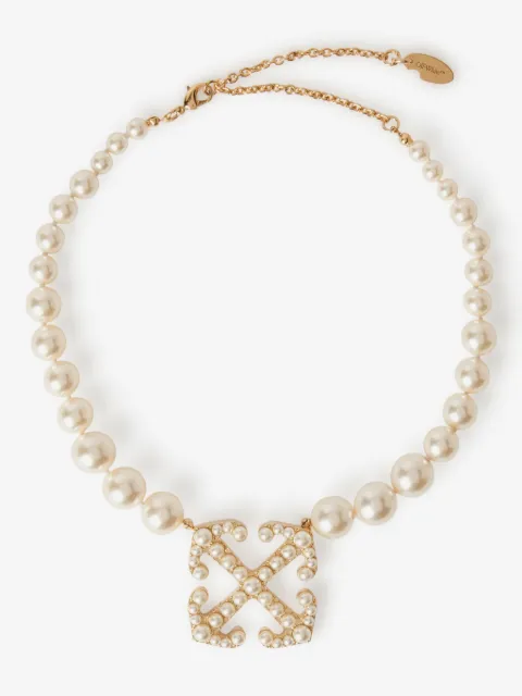 Off-White Pearls Pave halsband med pil