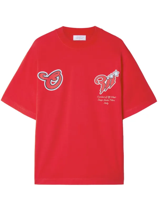 Off-White logo-print T-shirt | Red | FARFETCH