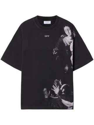 【関税無】 Off-White / Blurred Mary Skater T-Shirt / Tシャツ Off-White Blue Blurred Mary Skate T-shirt Off-White