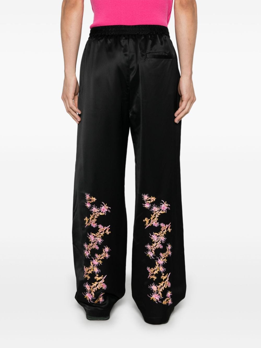 Shop Off-white Logo-embroidered Trousers In Blau