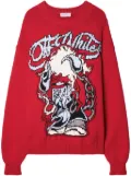 Off-White patterned-intarsia knit jumper - Red
