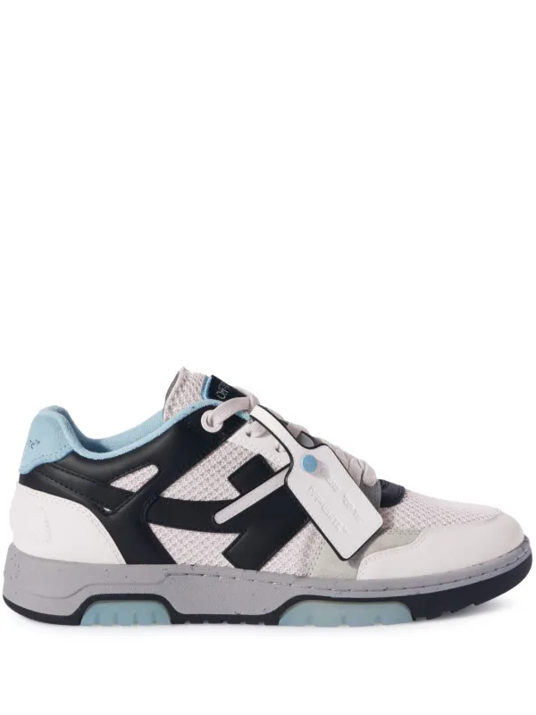 【送料&関税込】Off-White Slim Out Of Office Sneakers Off-White Men's Slim Out Of Office Mesh and Leather Low-Top