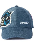 Off-White appliqué denim cap - Blue
