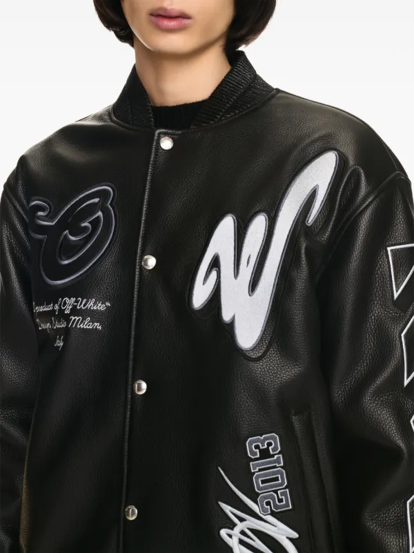 Off-White パッチワーク ボンバージャケット | ブラック