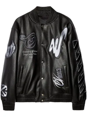 タグ付き新品★OFF-WHITE ロゴ ボンバージャケット サイズ M Off-White オフホワイト ロゴ ジャケット | ブラック | FARFETCH JP