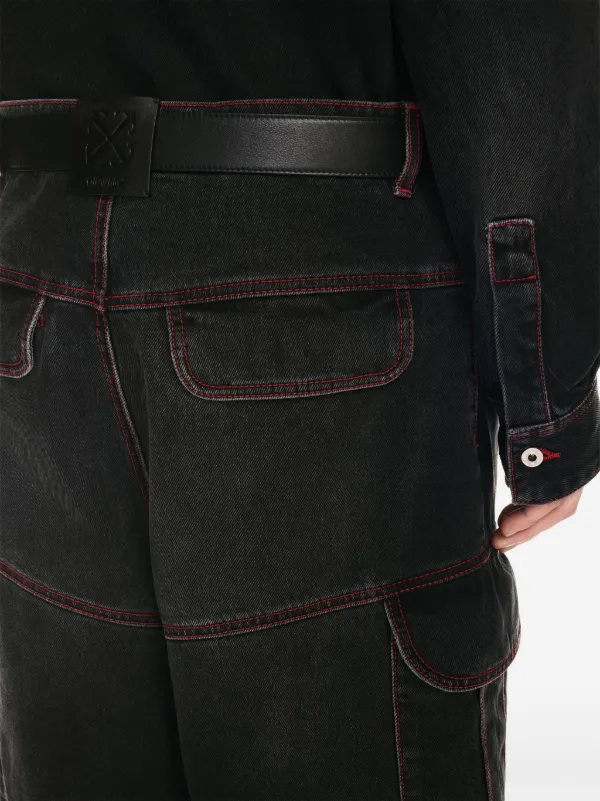 Off-White Script Samurai Straight Jeans | Black | FARFETCH