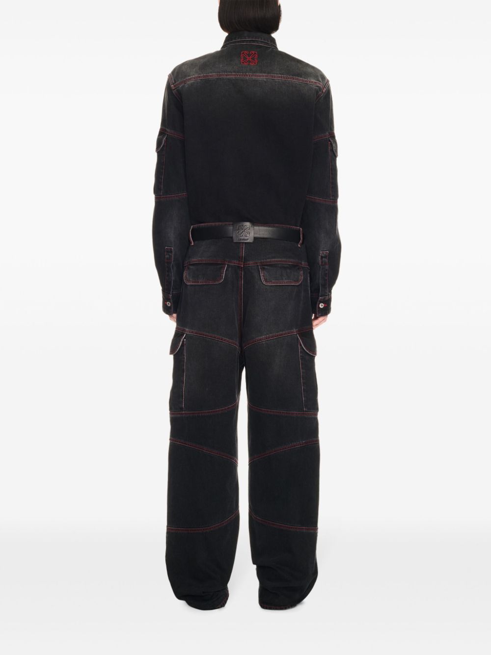 Shop Off-white Script Samurai Straight Jeans In Black