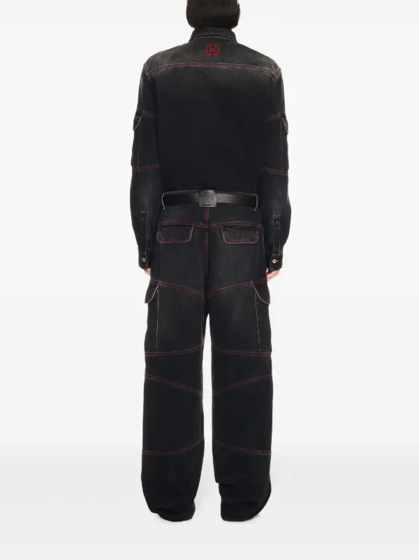 パンツ OFF WHITE Women Straight Pants OWCF017F24FAB0011010 Black off-white-meteor-