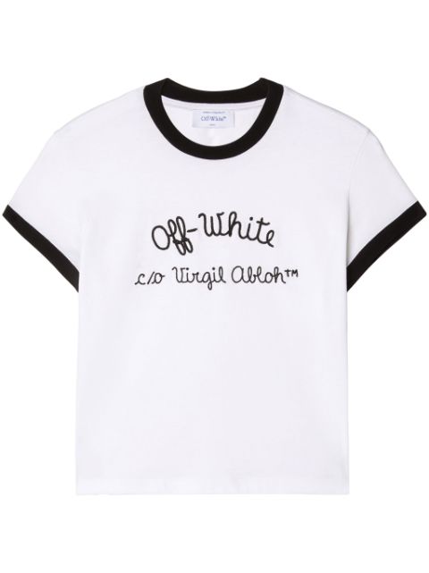 Off-White logo-embroidered T-shirt 