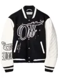 Off-White Wo Bling Stars varsity jacket - Black