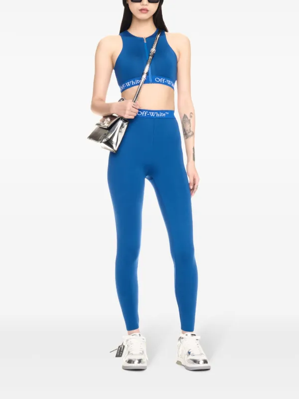 Off White Printed Performance Leggings Blue FARFETCH UK