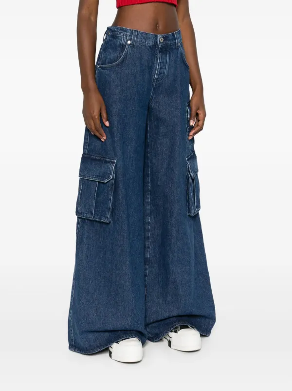 Off-White wide-leg Cargo Jeans | Blue | FARFETCH