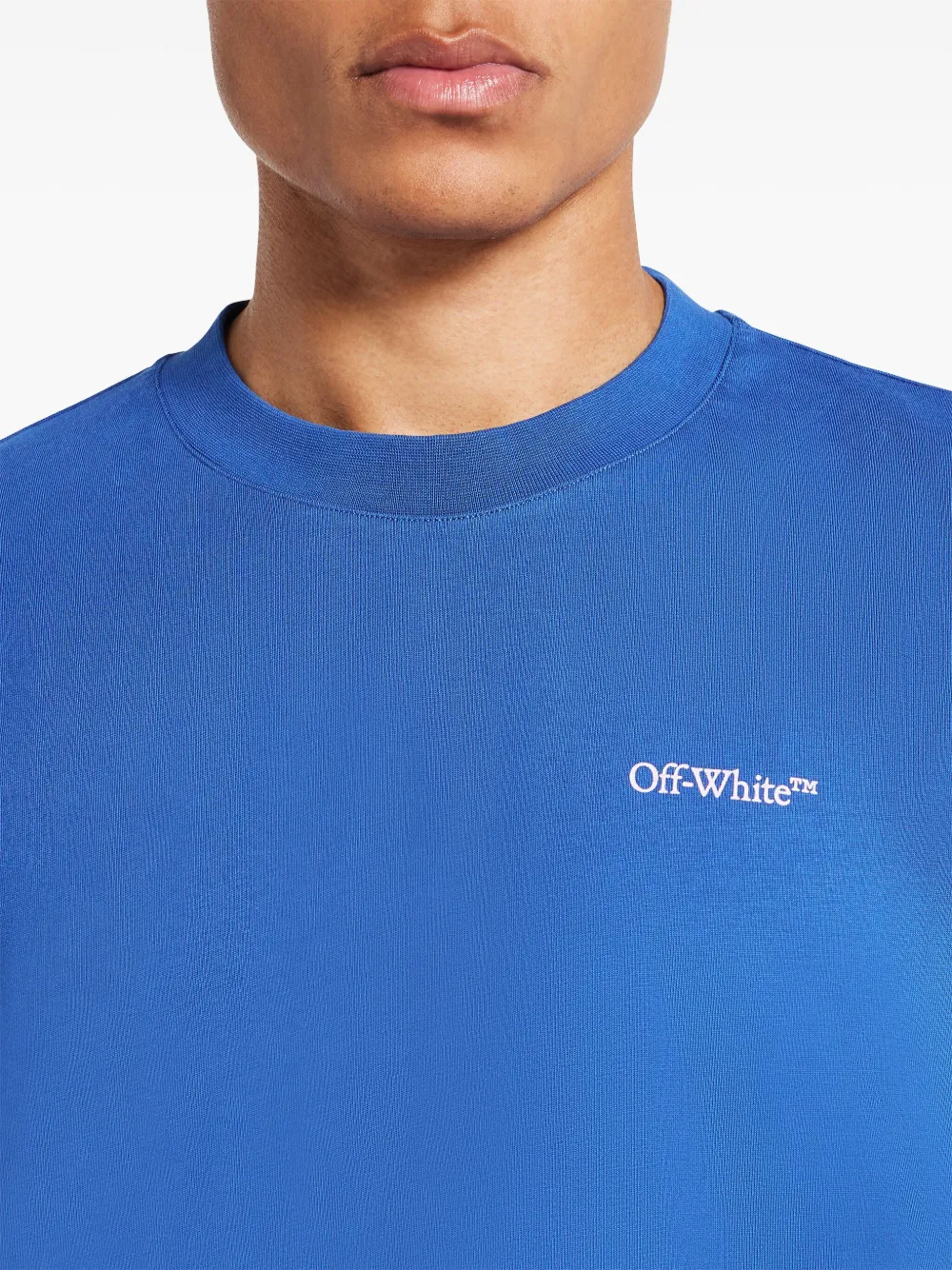 Off-White Logo Print T-shirts | Blue | FARFETCH