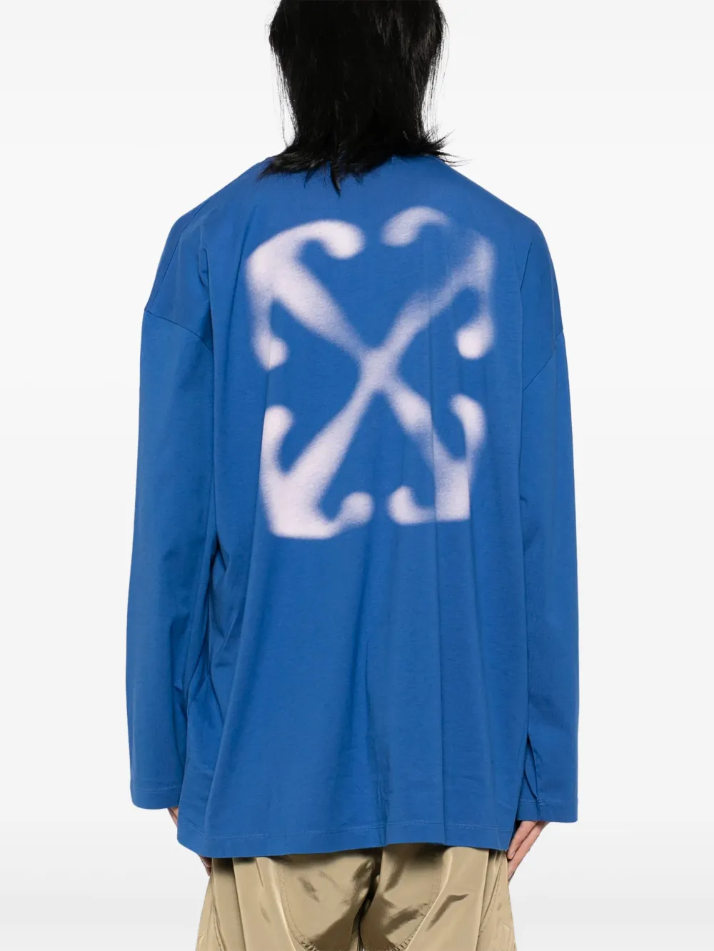 Off-White T-shirt met logoprint Blauw