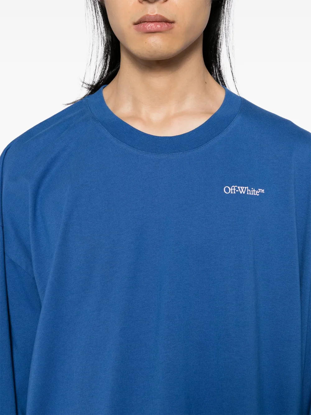 Off-White T-shirt met logoprint Blauw