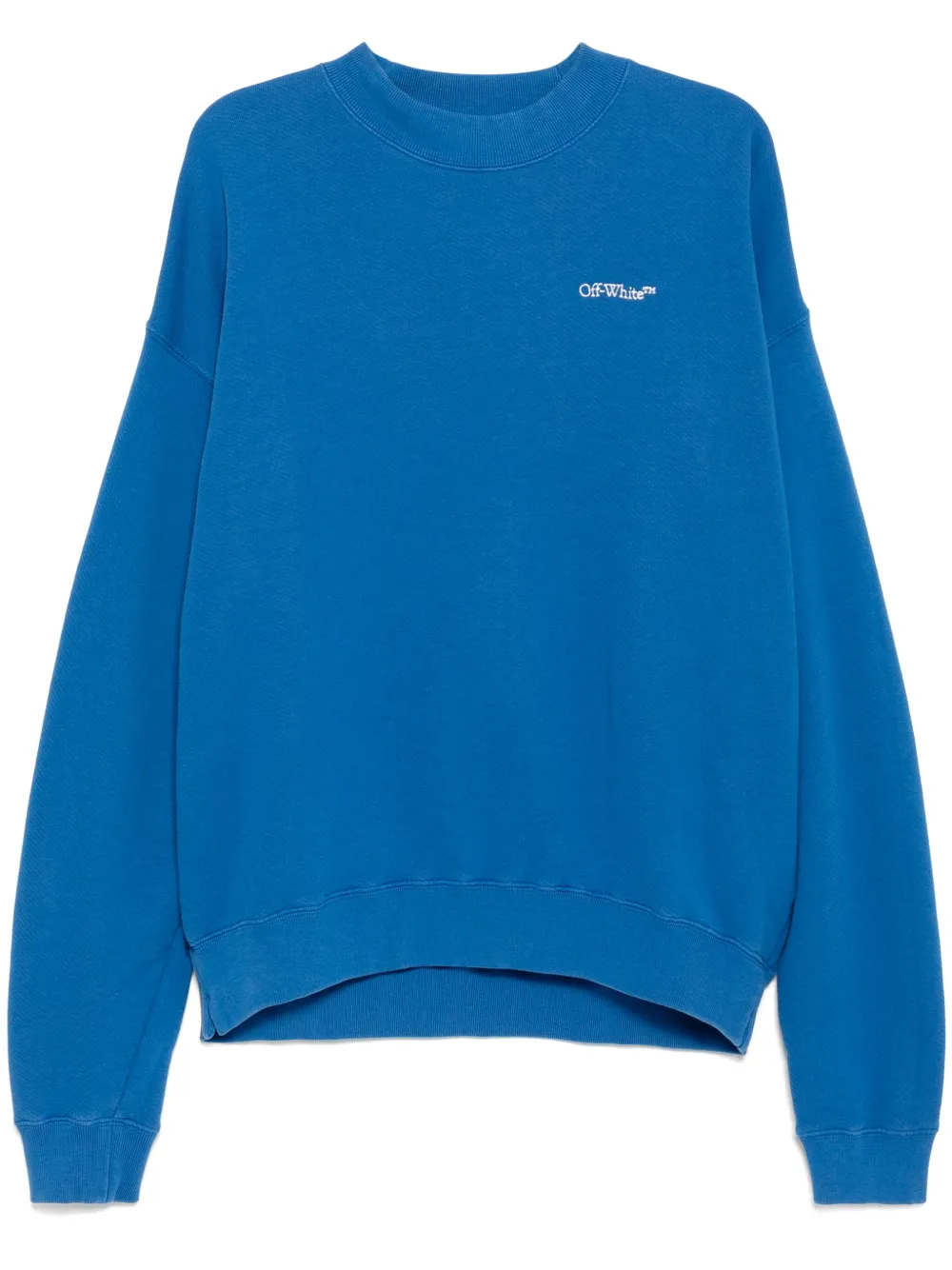 Off-White Sweater met geborduurd logo 4584 TRUE BLUE MULTICOLOR