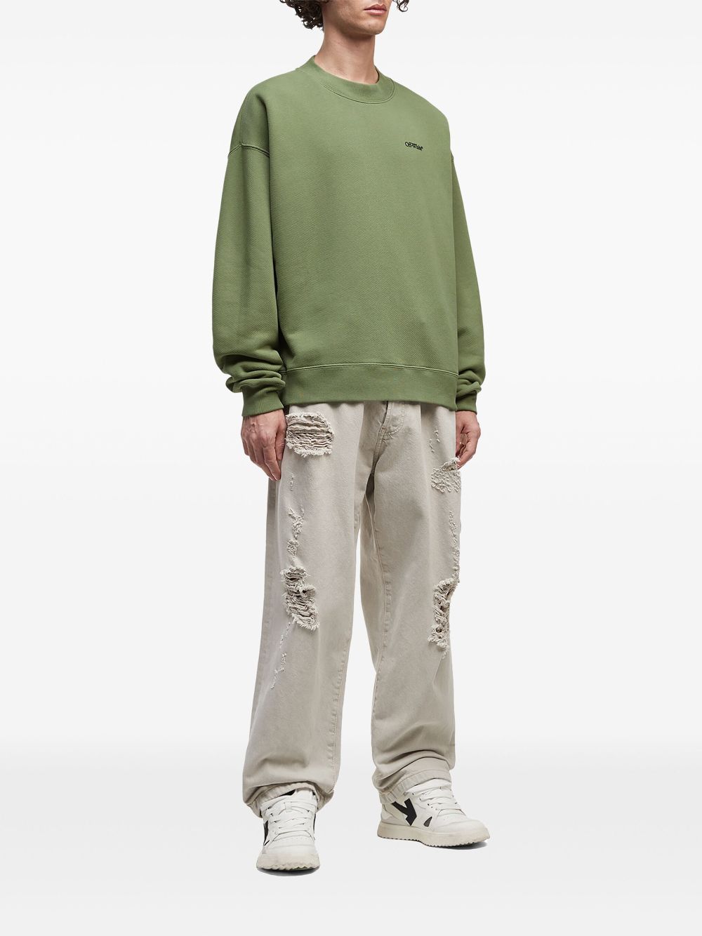 Off-White Sweater met logo - Groen