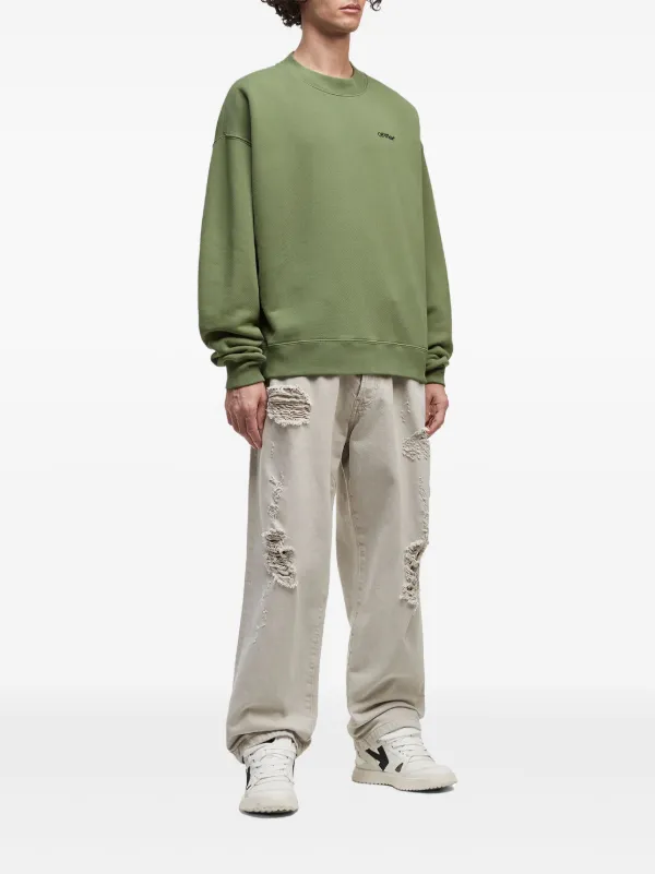 Off-White Logo Sweatshirt | Green | FARFETCH
