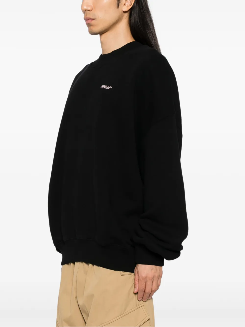 Off-White Katoenen sweater met logoprint Zwart