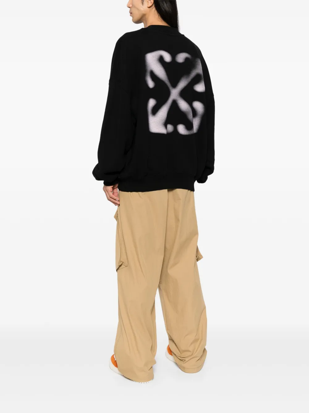 Off-White Katoenen sweater met logoprint Zwart