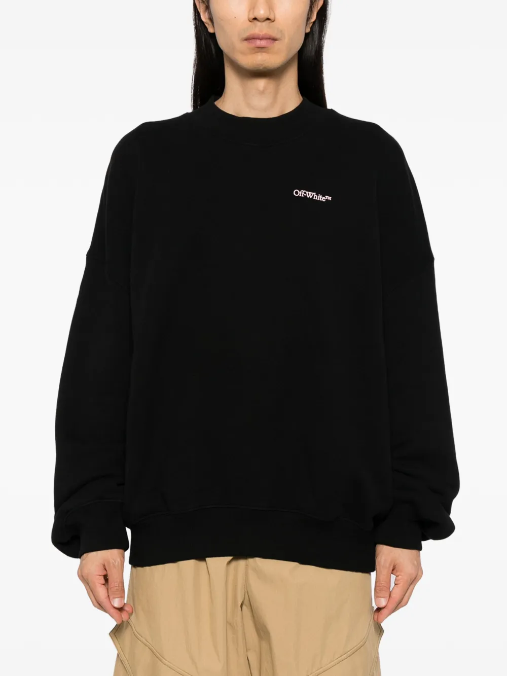 Off-White Katoenen sweater met logoprint Zwart