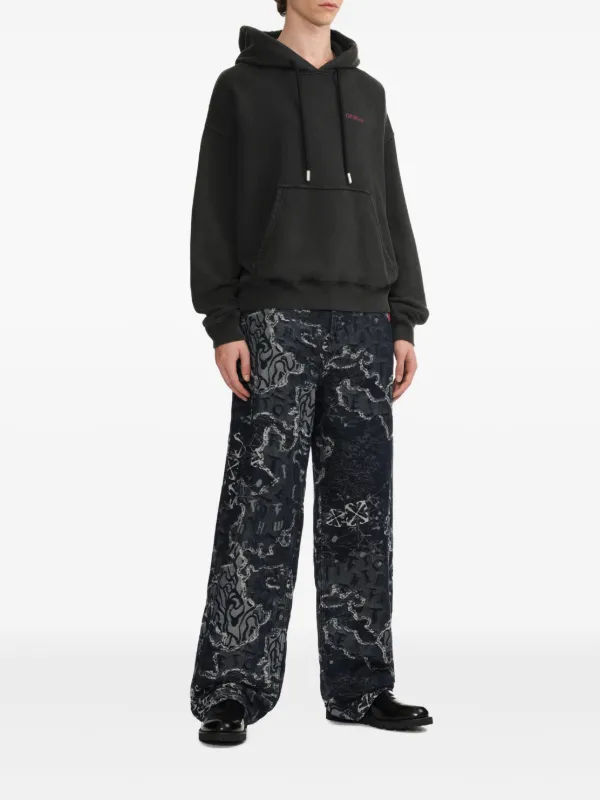 関税込*OFF-WHITE バッカス ロゴ スケート フーディ Bacchus Skate Hoodie in black | Off-White™ Official US