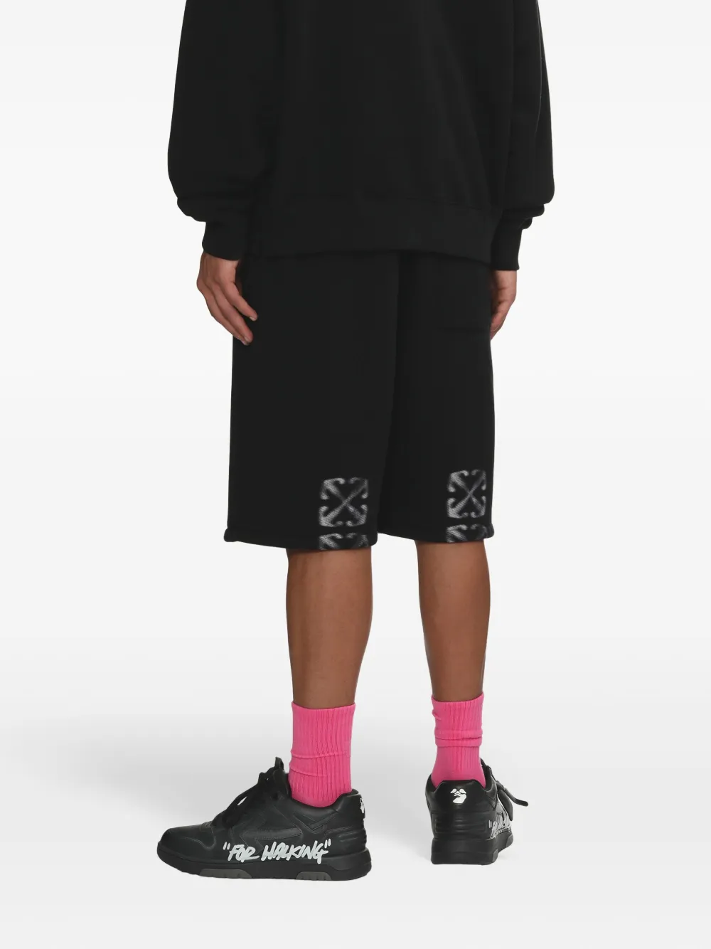 Off-White Shorts met logoprint Zwart