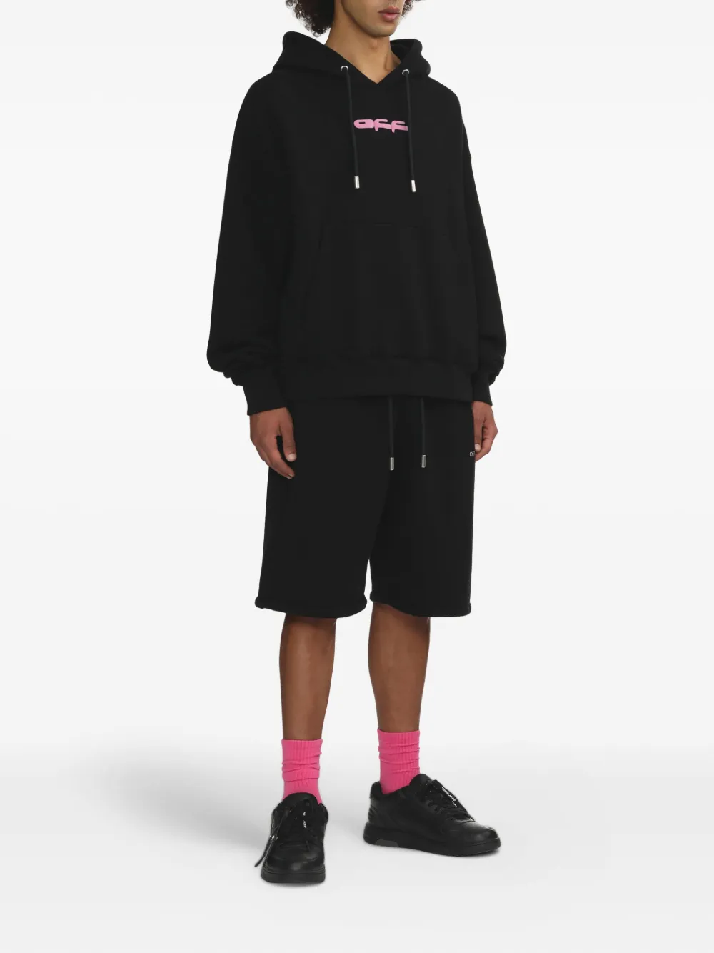 Off-White Shorts met logoprint Zwart