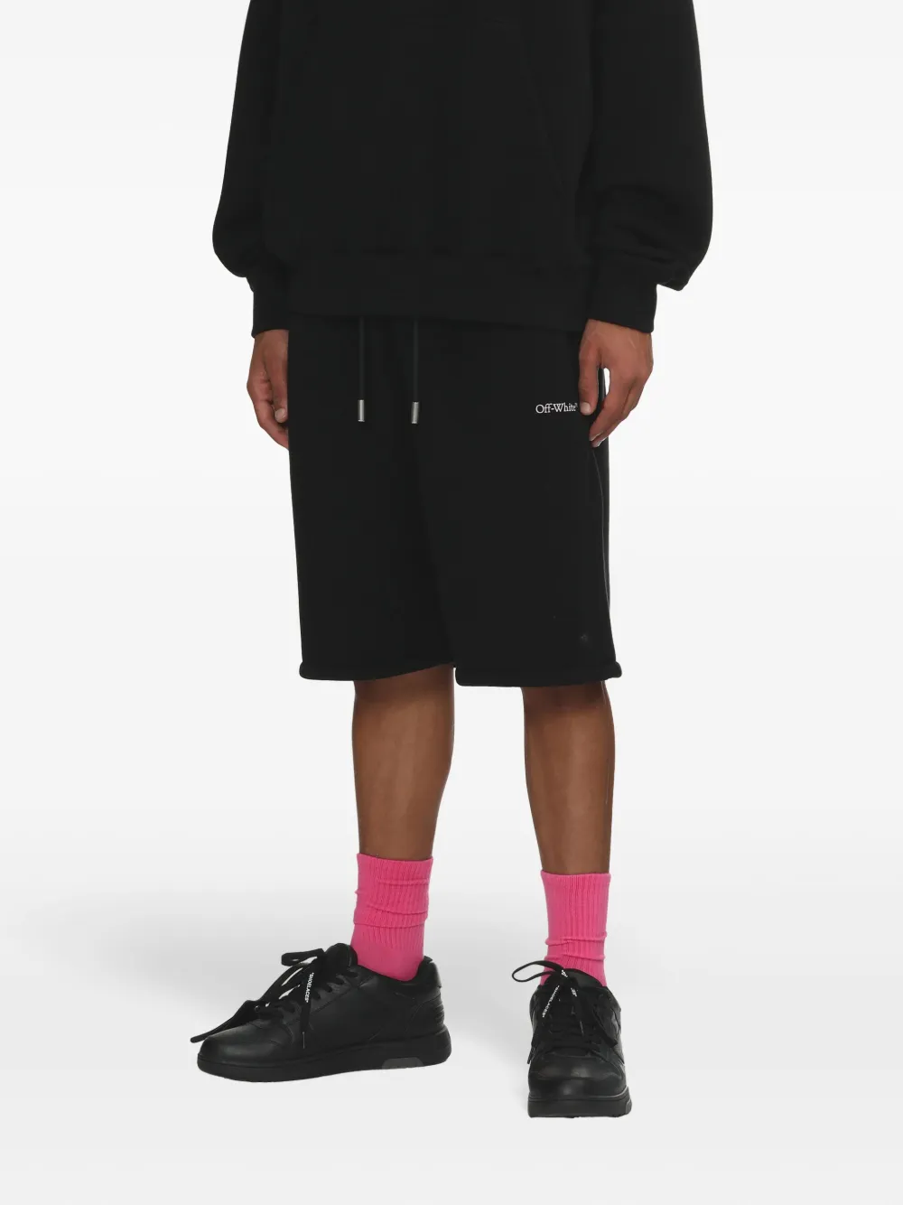 Off-White Shorts met logoprint Zwart