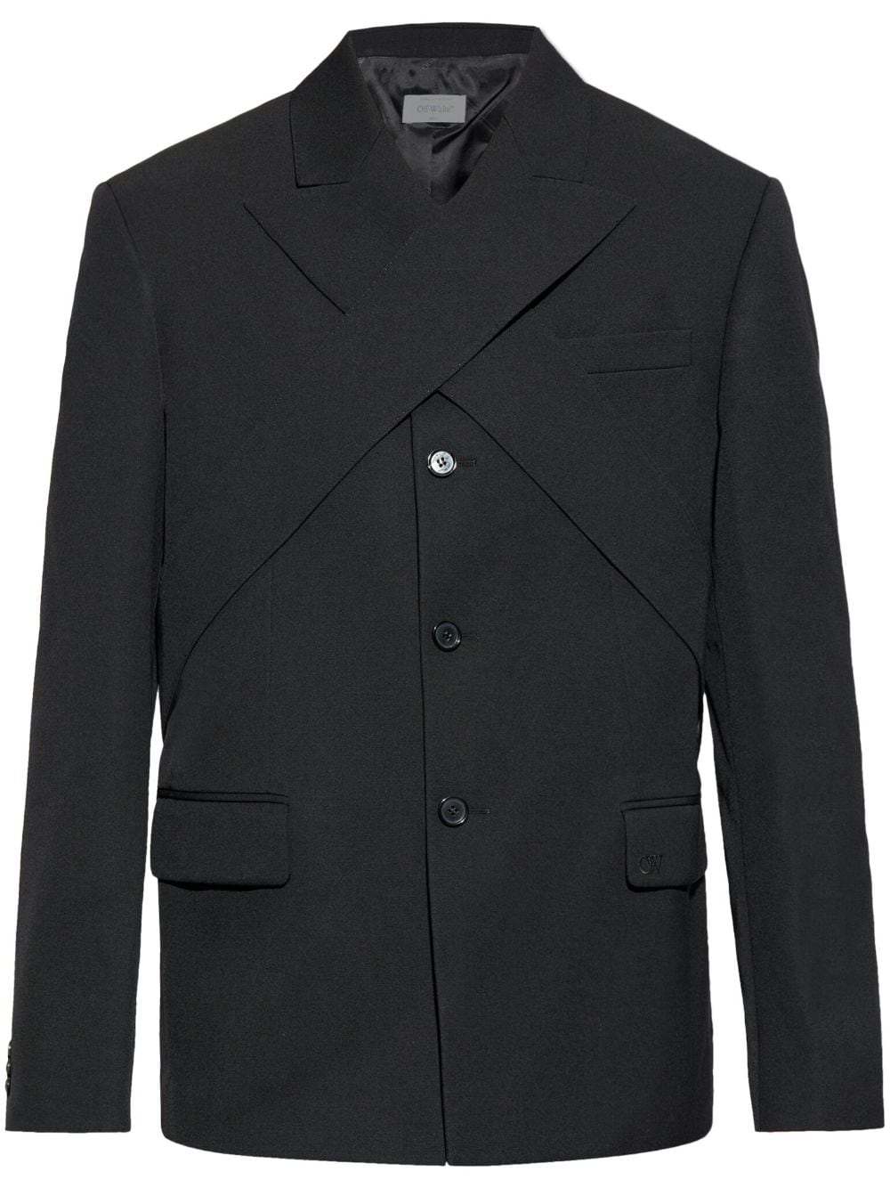 Off-White criss cross straps wool blazer – Black