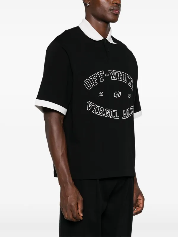 Off White College T shirt Black FARFETCH AO