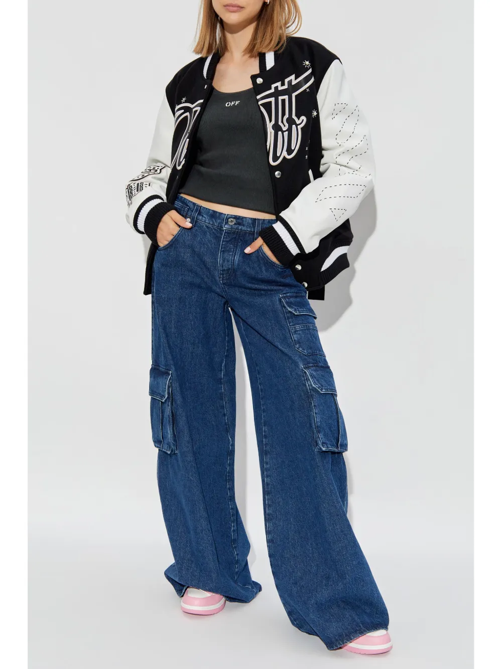 Off-White Top met logoprint Grijs
