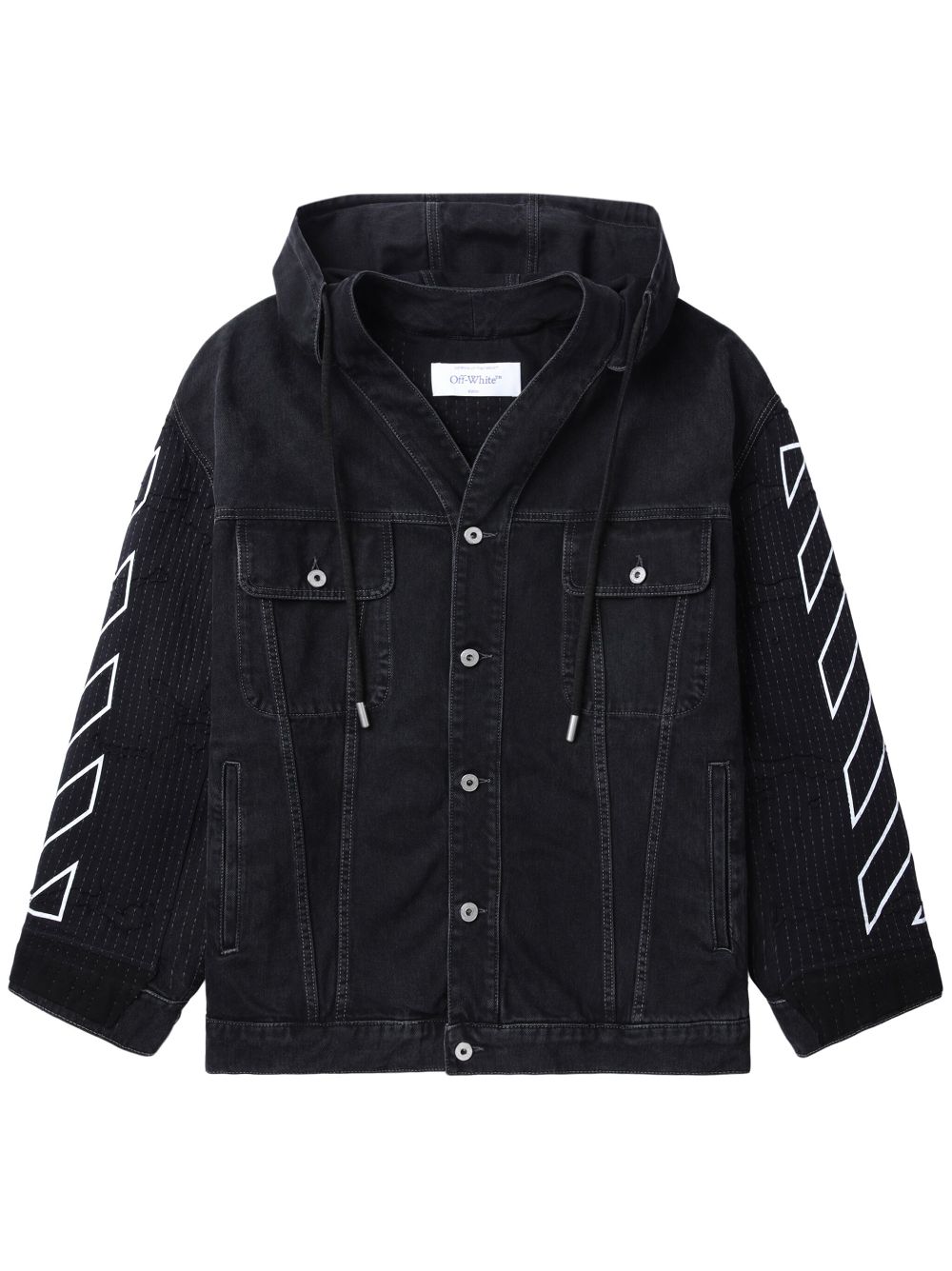 Off-White Denim jack met knopen Zwart