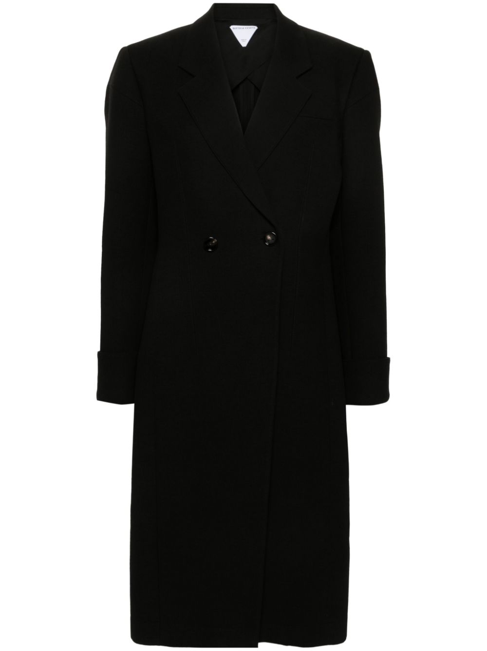 Bottega Veneta Structured double-breasted maxi coat Zwart