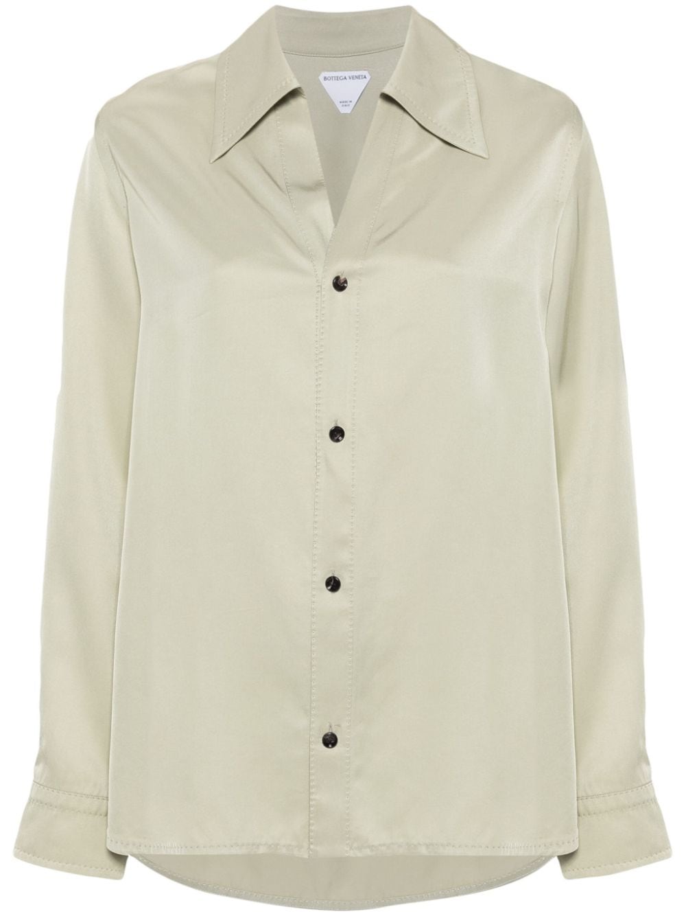 Bottega Veneta Oversize-collar Twill Shirt In Neutral