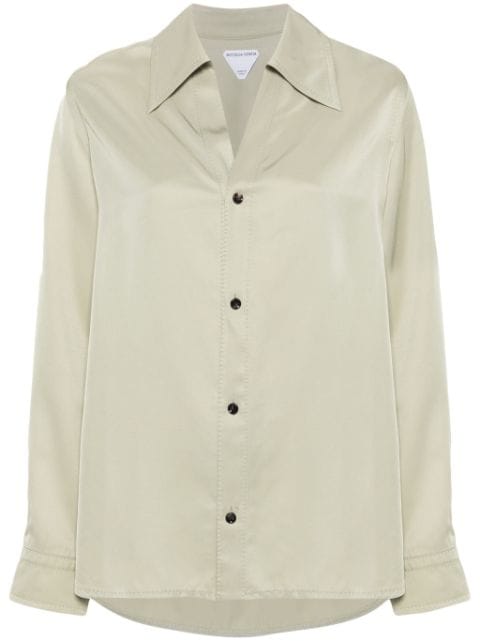Bottega Veneta oversize-collar twill shirt