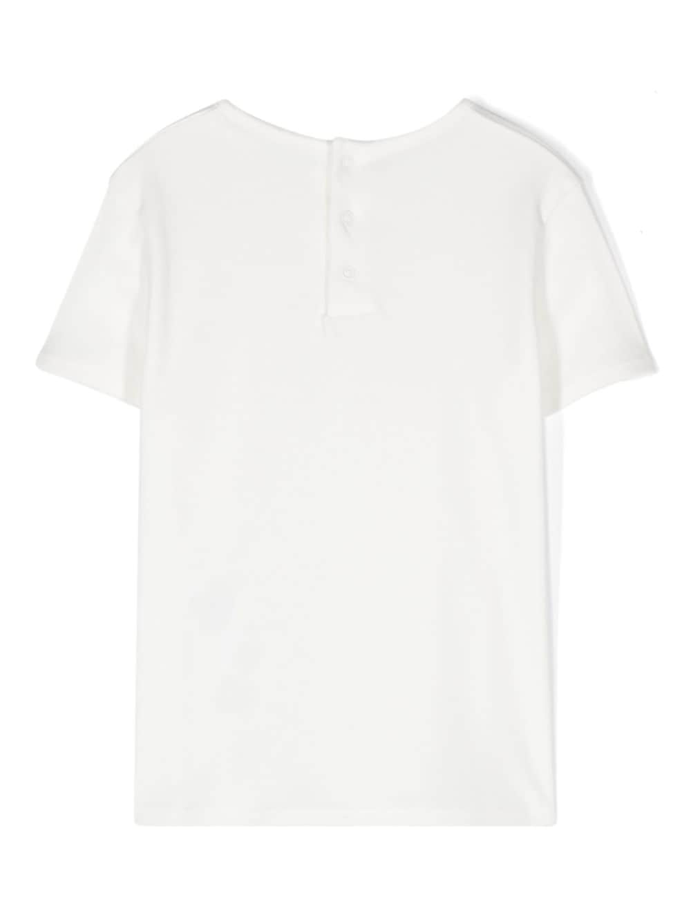 Image 2 of Chloé Kids logo-embroidered cotton T-shirt